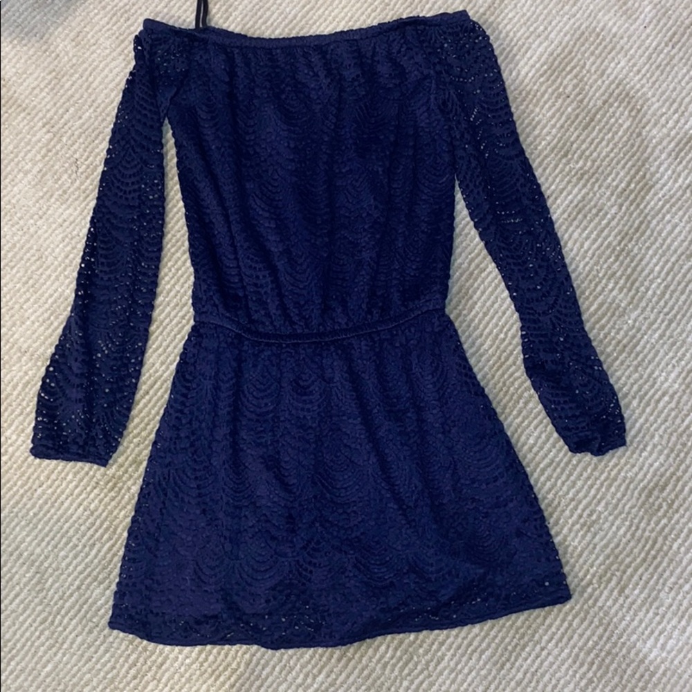 Blue lily Pulitzer off the shoulder dress